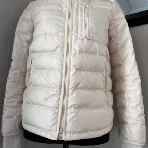 J CREW Ivory Cream Lightweight Down Puffer Winter Jacket Coat XS - Picture 8 of 15